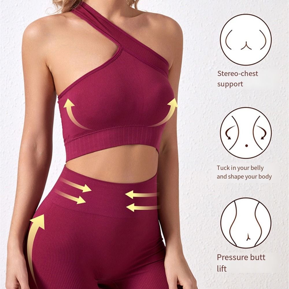 Seamless Ribbed Workout Tank Top - 2 Parça Yeniden Kullanılabilir Dikişsiz Kadın