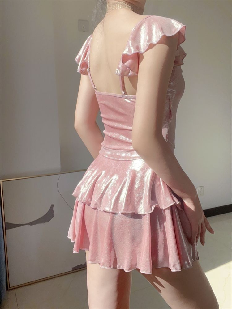 Skirts - Güzel görünümlü parlak pembe mayo kadın