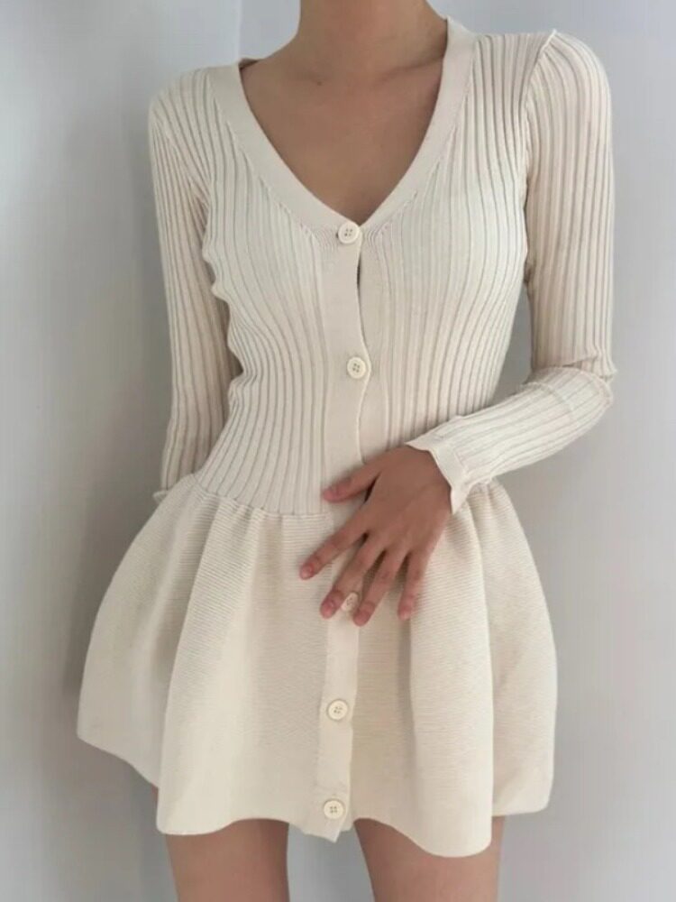Kadın Beyaz Örme A Kesim Elbis - French Vintage Floral Midi Dress incelemesi ve fiyatı
