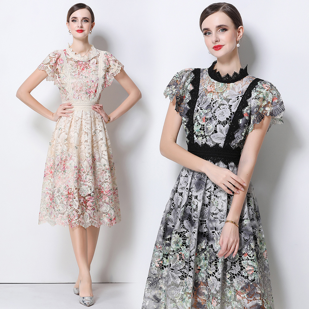 Zarif Dantel İşlemeli Oyuklu M - French Vintage Floral Midi Dress incelemesi ve fiyatı