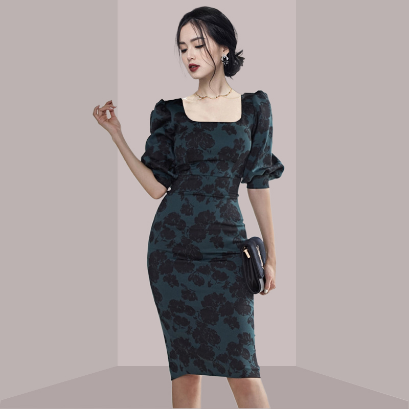 Zarif, Bayan Esintili, Çiçek D - French Vintage Floral Midi Dress incelemesi ve fiyatı