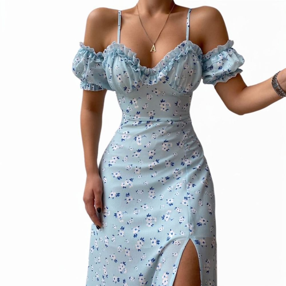 Kadın Yazlık Çiçekli Elbise Fr - French Vintage Floral Midi Dress incelemesi ve fiyatı