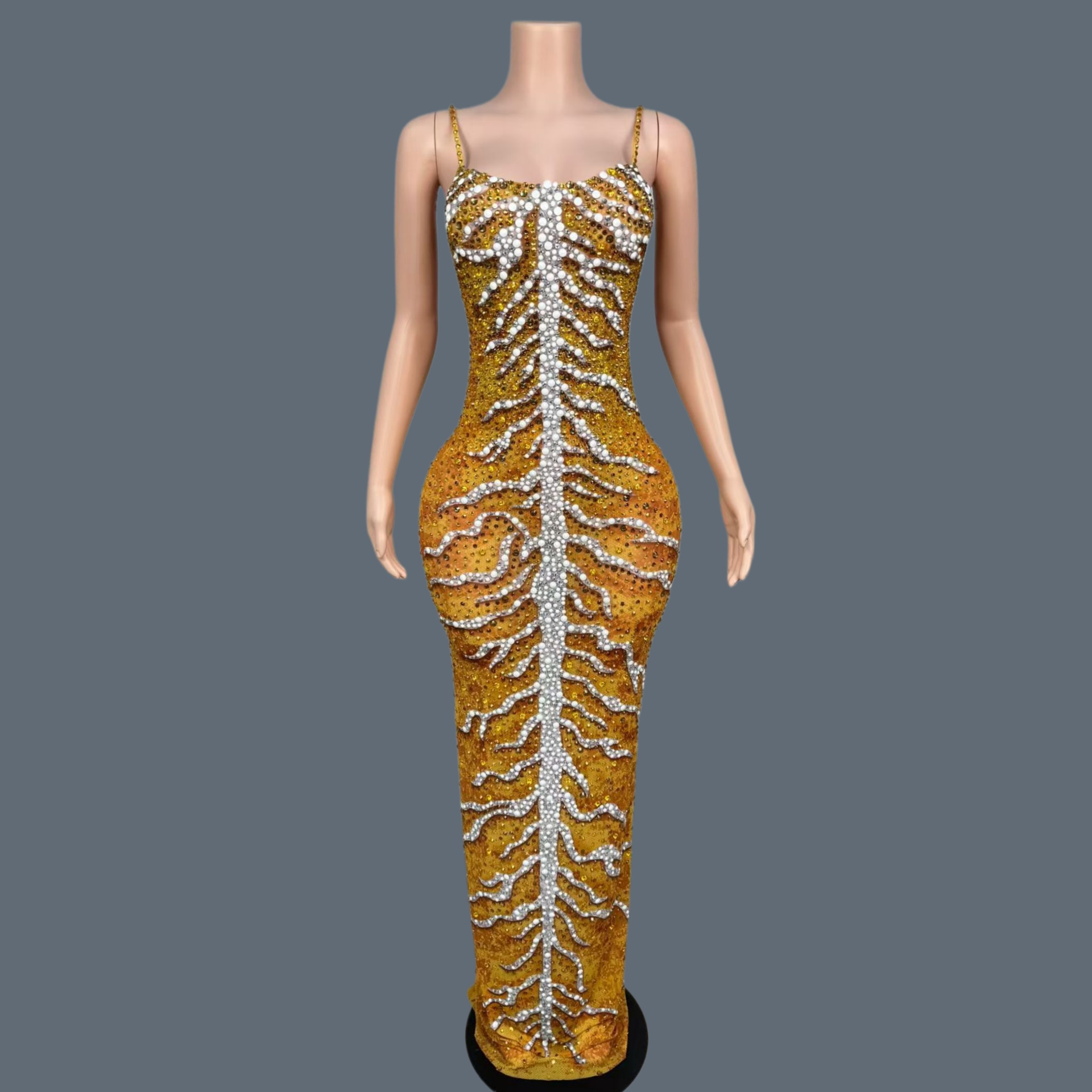 Lüks Taşlı Parlak Spandeks Zar - Sparkly Rhinestone Club Party Dress incelemesi ve fiyatı