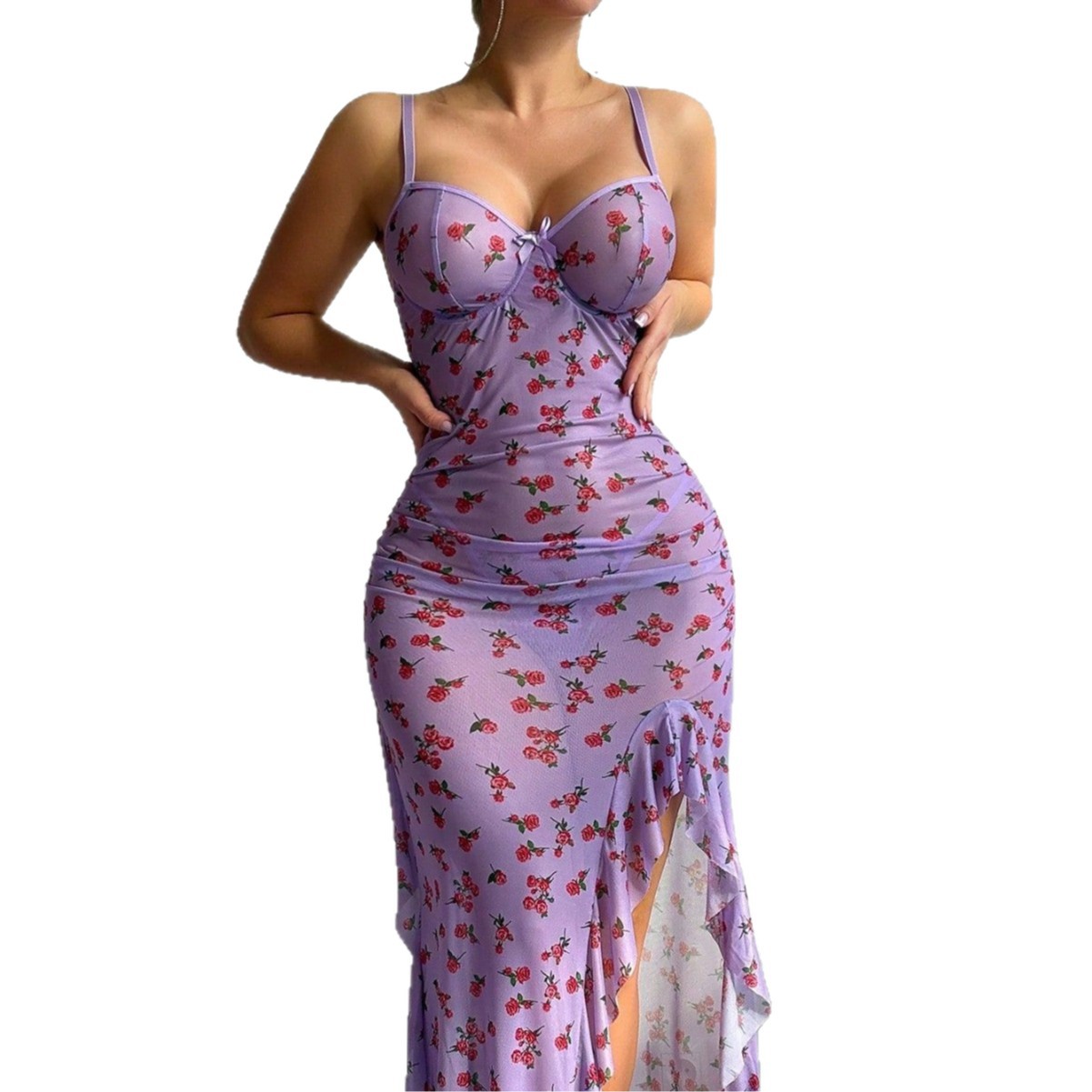 Şeffaf File Kumaşlı, Büyük Bed - Sexy Mesh Sheer Bodycon Dress incelemesi ve fiyatı